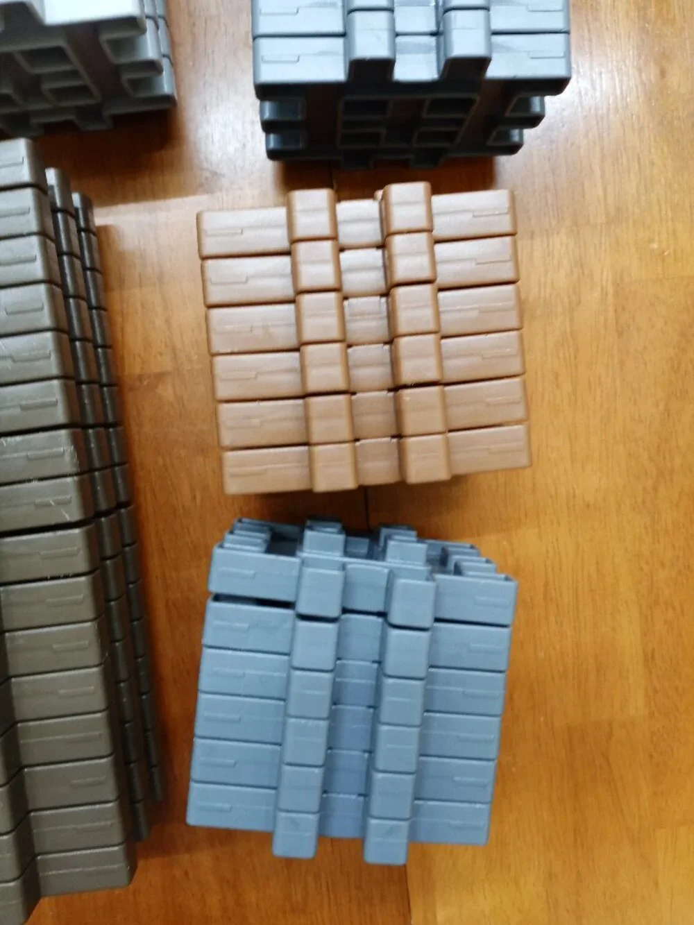 Little Tikes Waffle Blocks Building Block Lot Green Brown Grey Red
